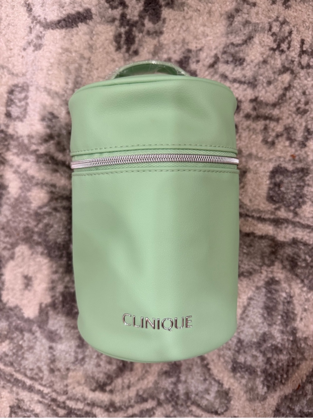 Clinique Light Mint Green Round Cosmetic Case